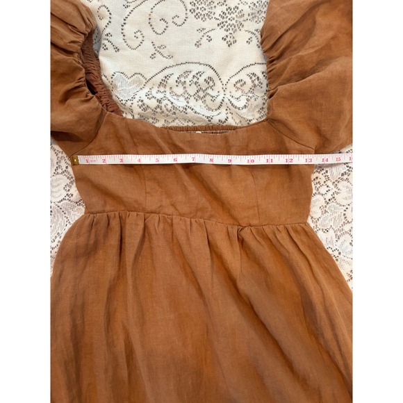 Solia The Label French Riviera Linen Dress in Toffee Size XS - Picture 11 of 15